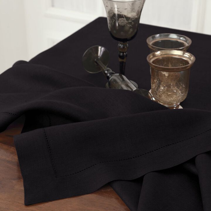 Solino Home 100% Pure Linen Tablecloth | Classic Hemstitch
