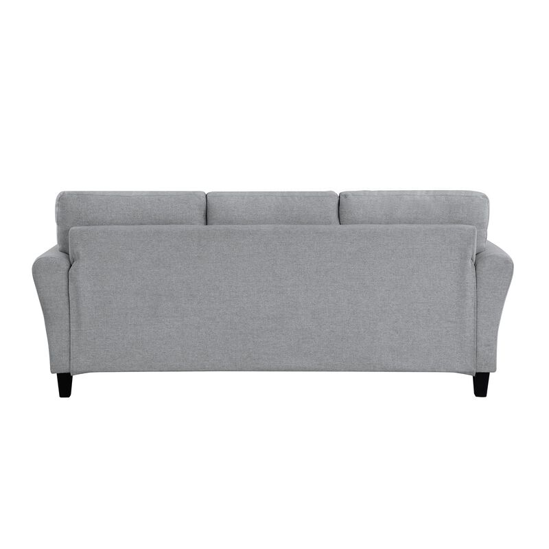 Engi Accent Sofa, Smooth Gray Polyester, Attached Back Cushion - Benzara