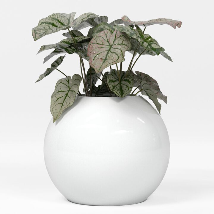 Greenline Fiberglass Nala Large Indoor/Outdoor Globe Planter - 30 in x 30 in x 24 in - Gloss Black
