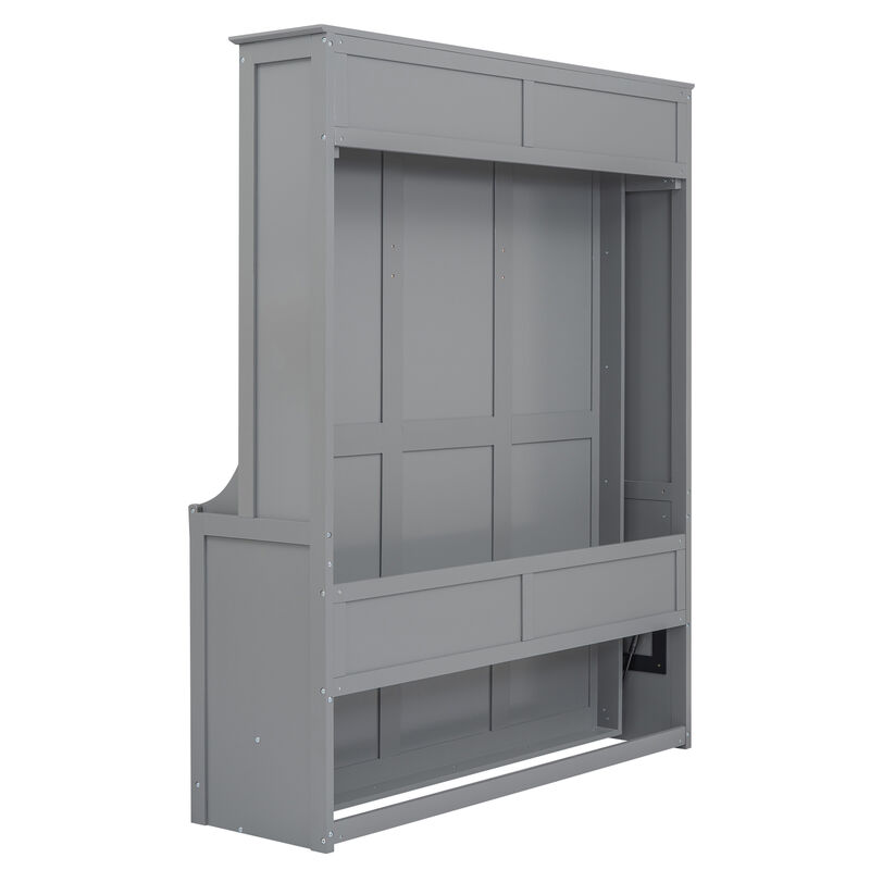Merax Murphy Bed with a Shelf Cabinet Bed
