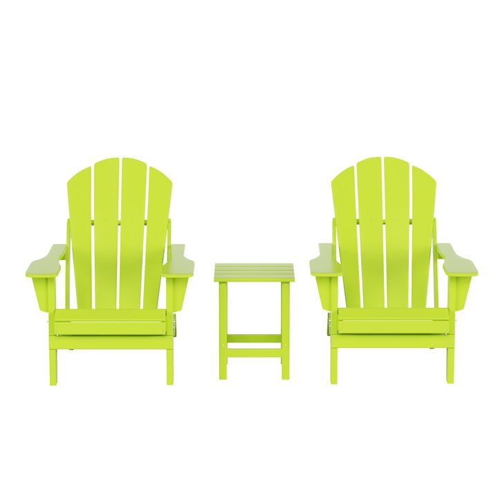 WestinTrends 3-Piece Outdoor Patio Adirondack Chairs with Side Table Set