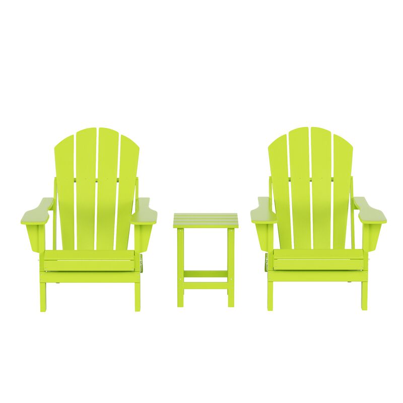 WestinTrends 3-Piece Outdoor Patio Adirondack Chairs with Side Table Set