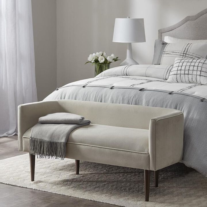 Belen Kox Linen Upholstered Accent Bench, Cream, Belen Kox