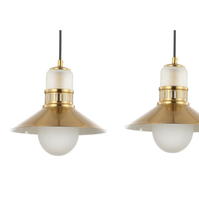 Colin Adjustable Iron/Glass Retro Hurricane Triple Linear LED Pendant