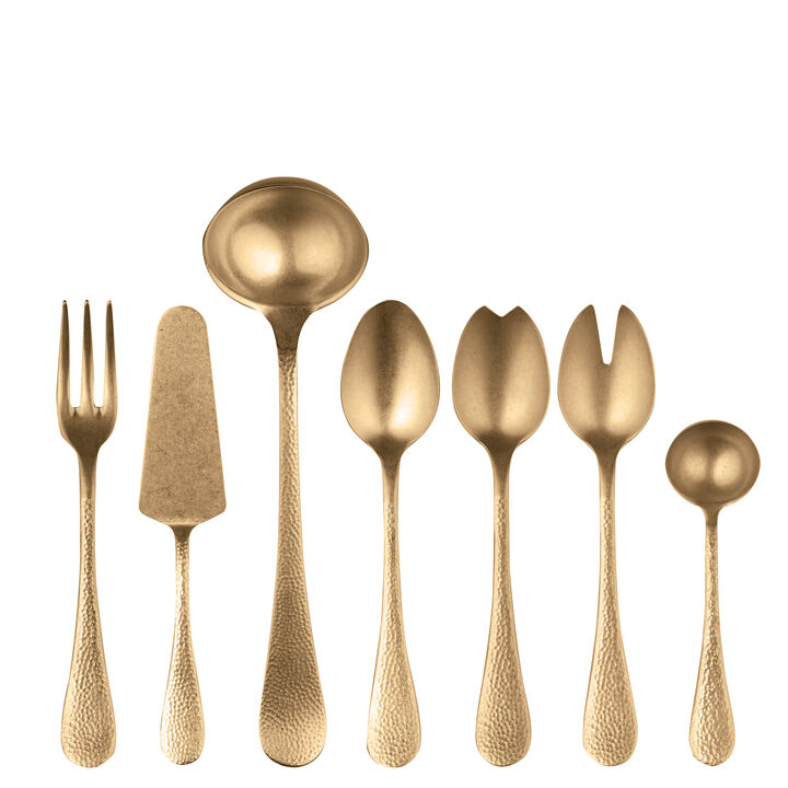 Epoque 7 Piece Serving Set in Pewter Gold