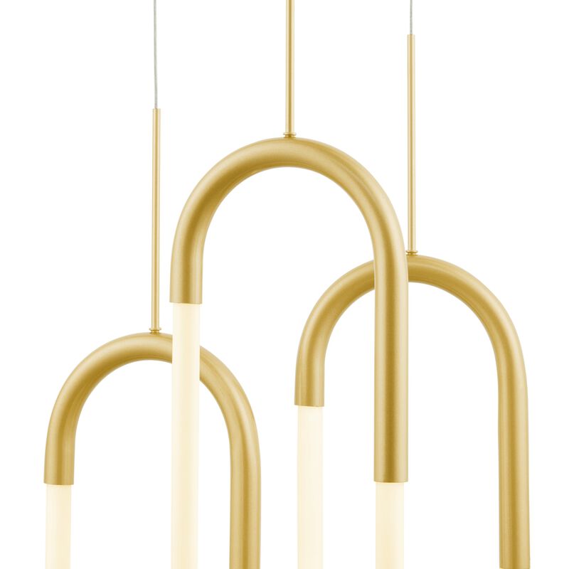 Three Clips Chandelier Sandy Gold Silicone Integrated LED Dimmable