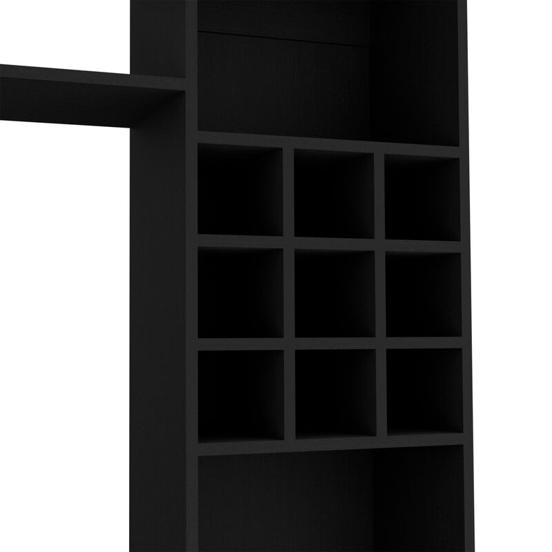 King Entertainment Center for TV�s up 78", Double Door Cabinet, Storage Spaces, Six External Shelves, Black