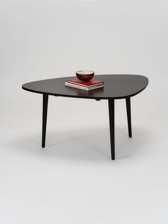 Handmade Eco-Friendly Modern Wood Light Walnut Drop Shaped Coffee Table 3' From BBH Homes