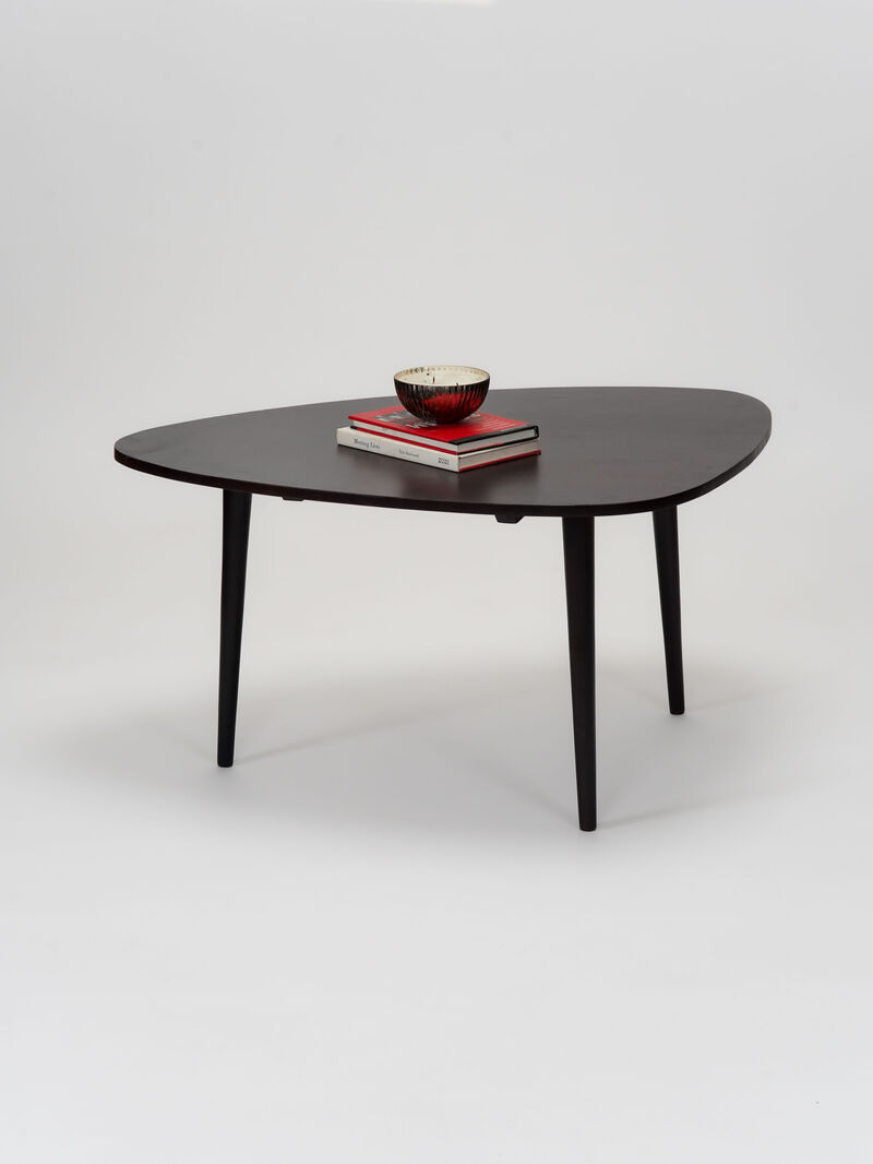 Handmade Eco-Friendly Modern Wood Light Walnut Drop Shaped Coffee Table 3' From BBH Homes