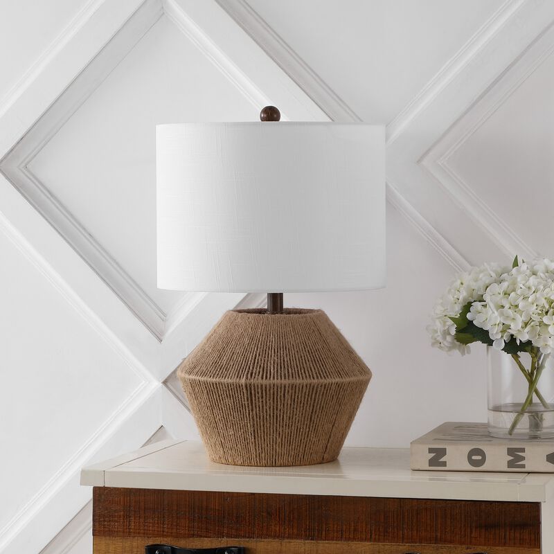 Alma Coastal Rustic Iron/Rope LED Table Lamp