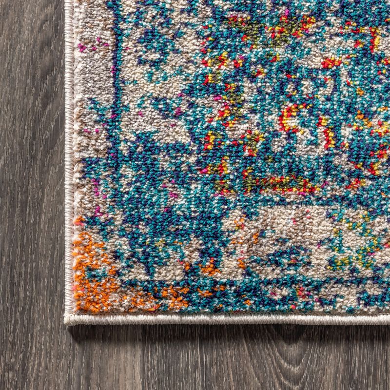 Vibrant Bohemian Flair Boho Vintage Medallion Area Rug