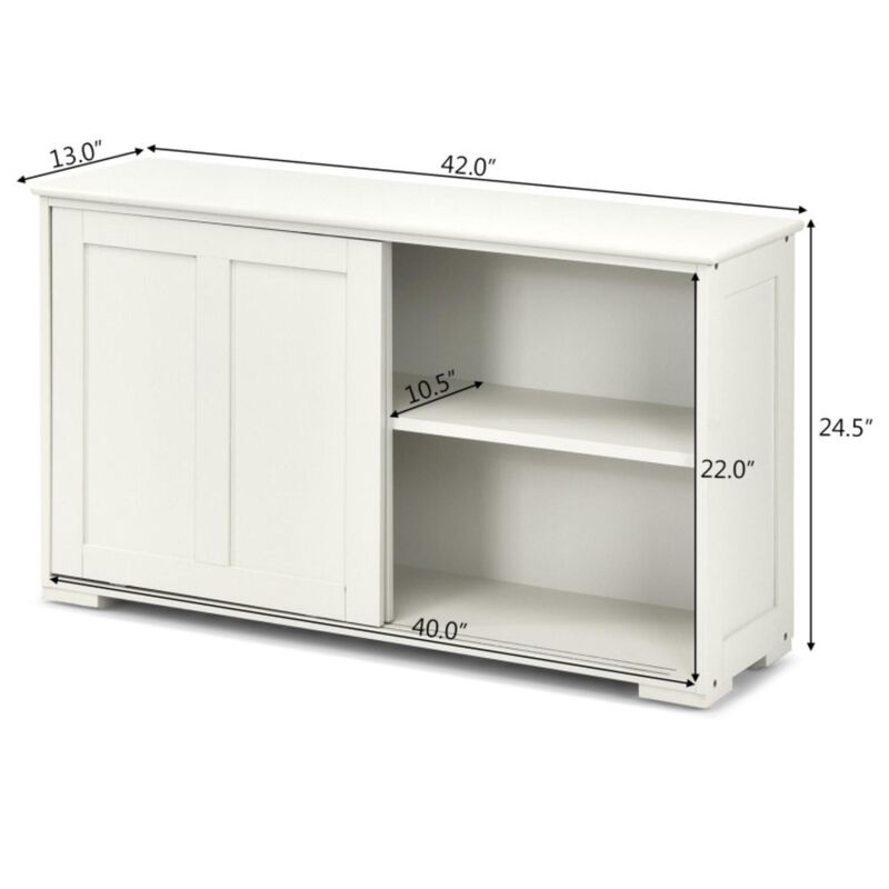 Hivvago Antique Stackable Kitchen Storage Sideboard with Height Adjustable Shelf