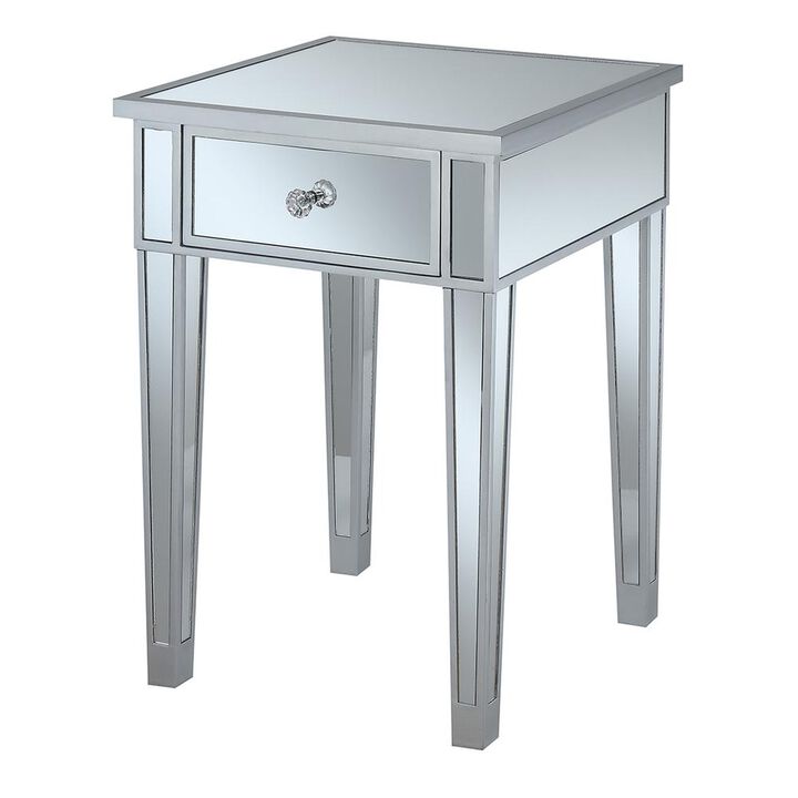 Convience Concept, Inc. Gold Coast Mirrored End Table with Drawer