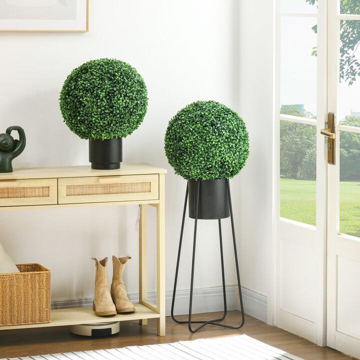 15.75" Faux Boxwood Topiary: 2-Pack, Ball Shaped