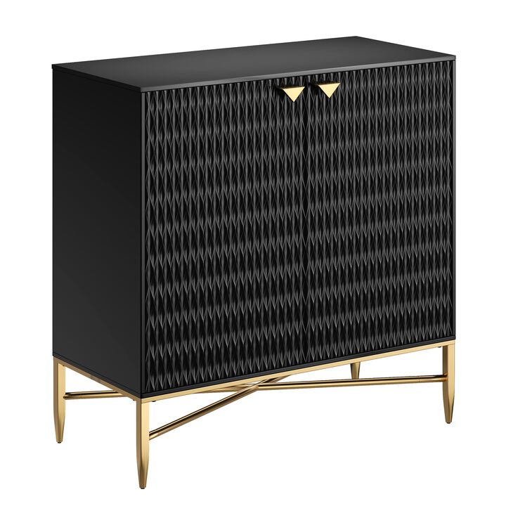 32.8 in. H 2 Door Green Locker Accent Storage Cabinet with X-Shaped Hardware Stand