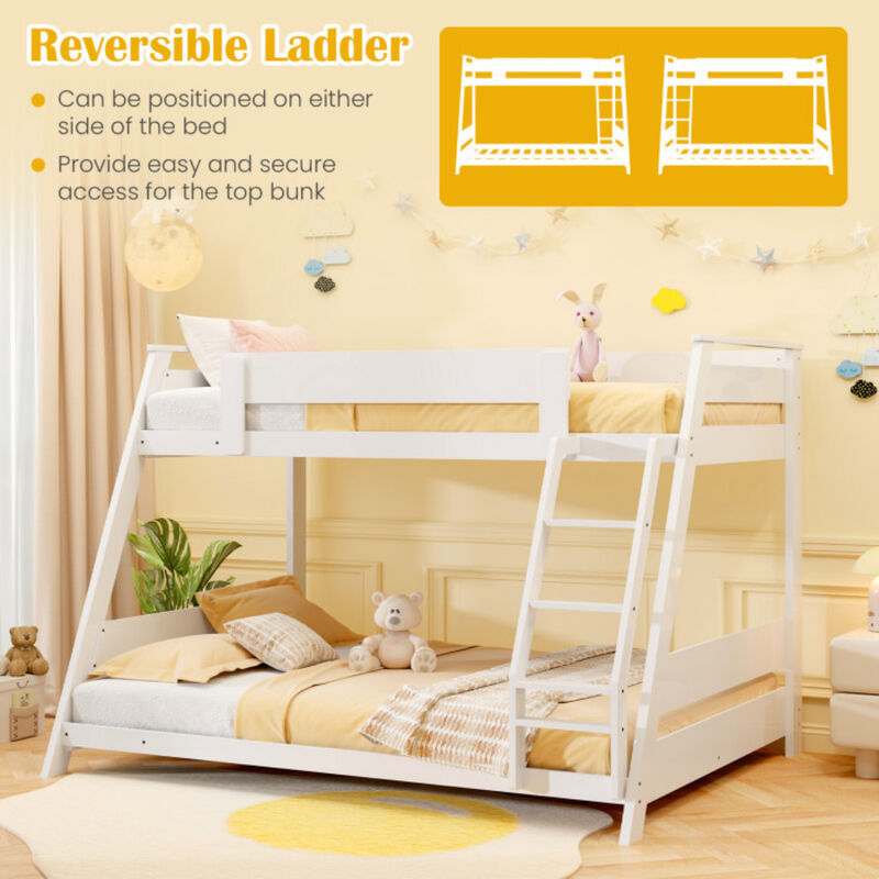 Low Bunk Bed with Reversible Ladder