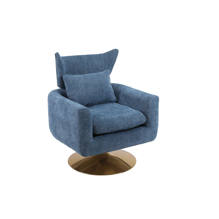 Classic Mid-Century 360-Degree Swivel Accent Chair, Linen