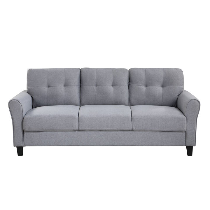 Merax Linen Upholstered Couch 3-Seat Sofa