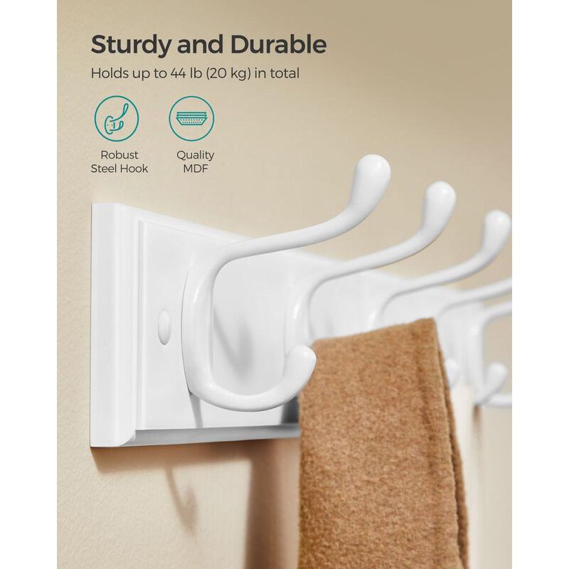 Wall-Mounted Coat Rack with Hooks for Space-Saving Entryway Organization