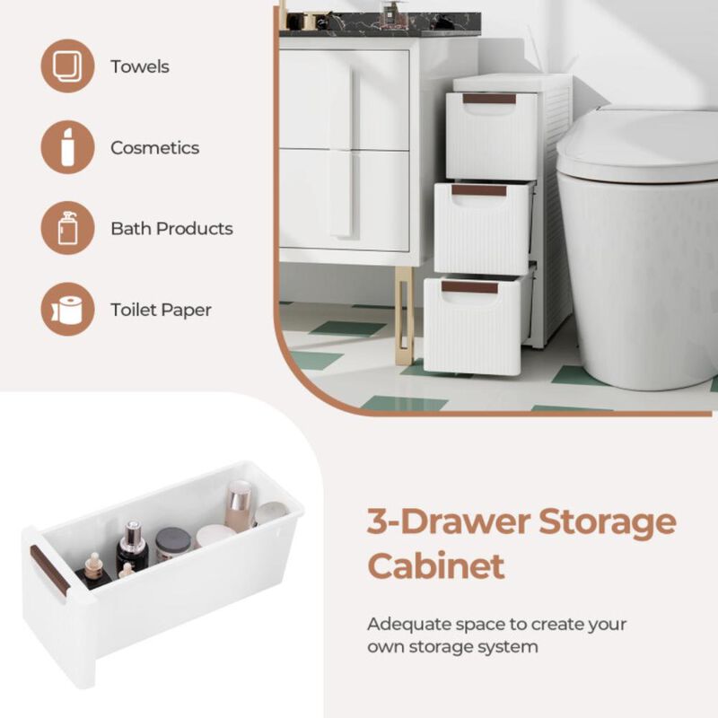 Hivvago 3/4/5/6-Drawer Rolling Organizer Unit Narrow Storage Cabinet with Built-In Wheels for Small Space