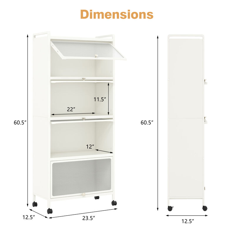 5-Tier Kitchen Baker's Rack with Flip-up PC Doors