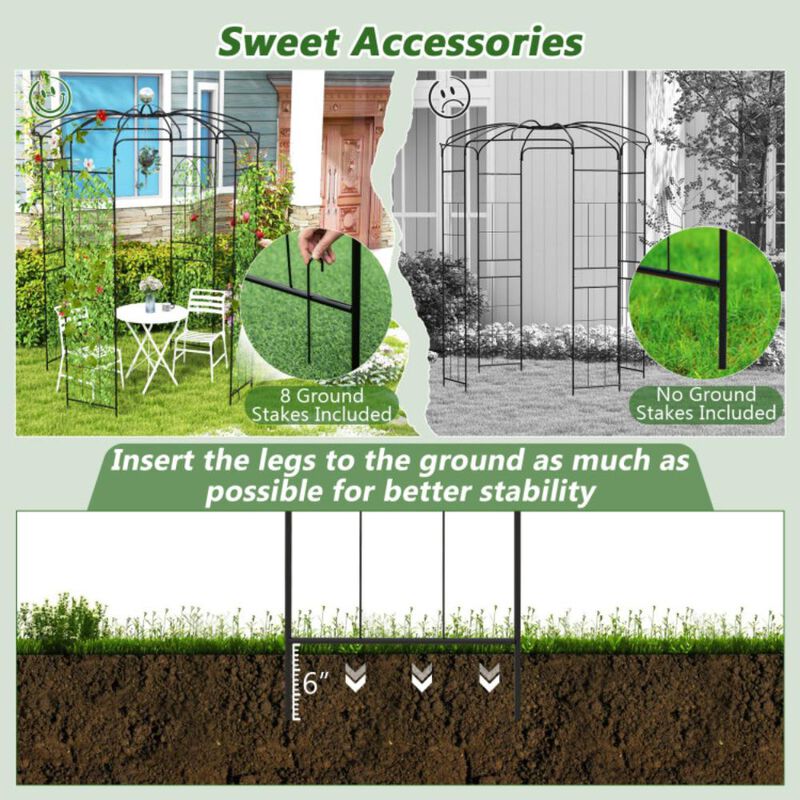 Hivvago Birdcage Shape Gazebo for Climbing Plants and Wedding Ceremony Decoration