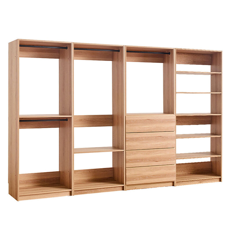 Prosper Oak Freestanding Walk in Wood Closet System