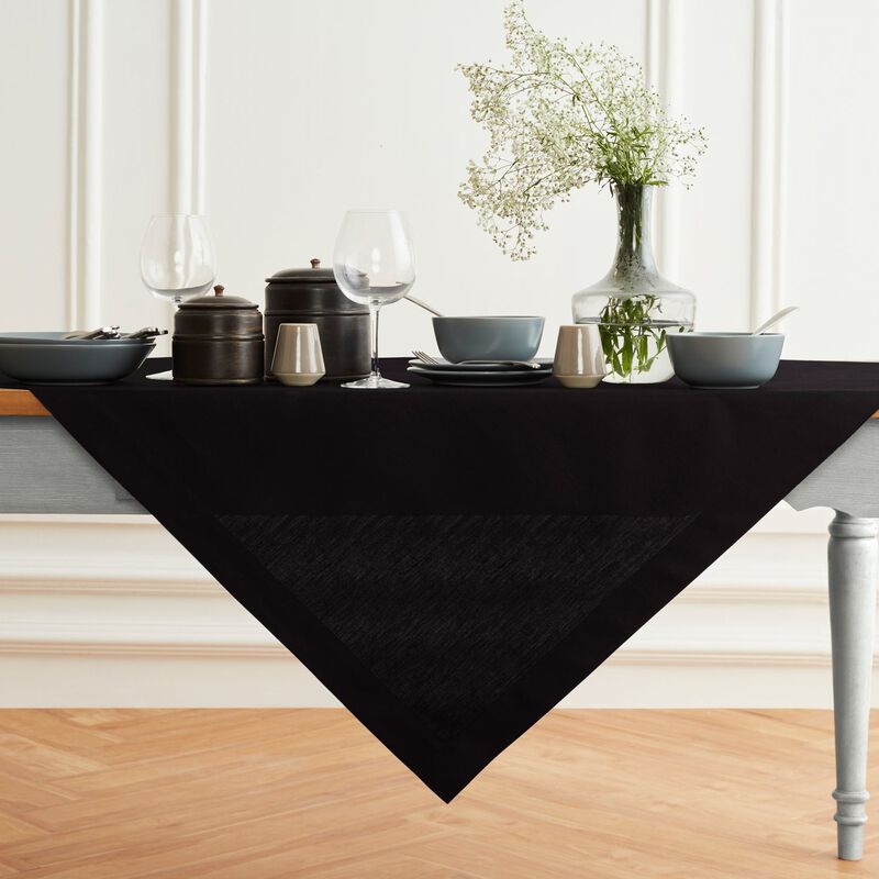 Solino Home Table Throw 52 x 52 Inch | Dru - Cotton Linen Plain for Thanksgiving, Christmas