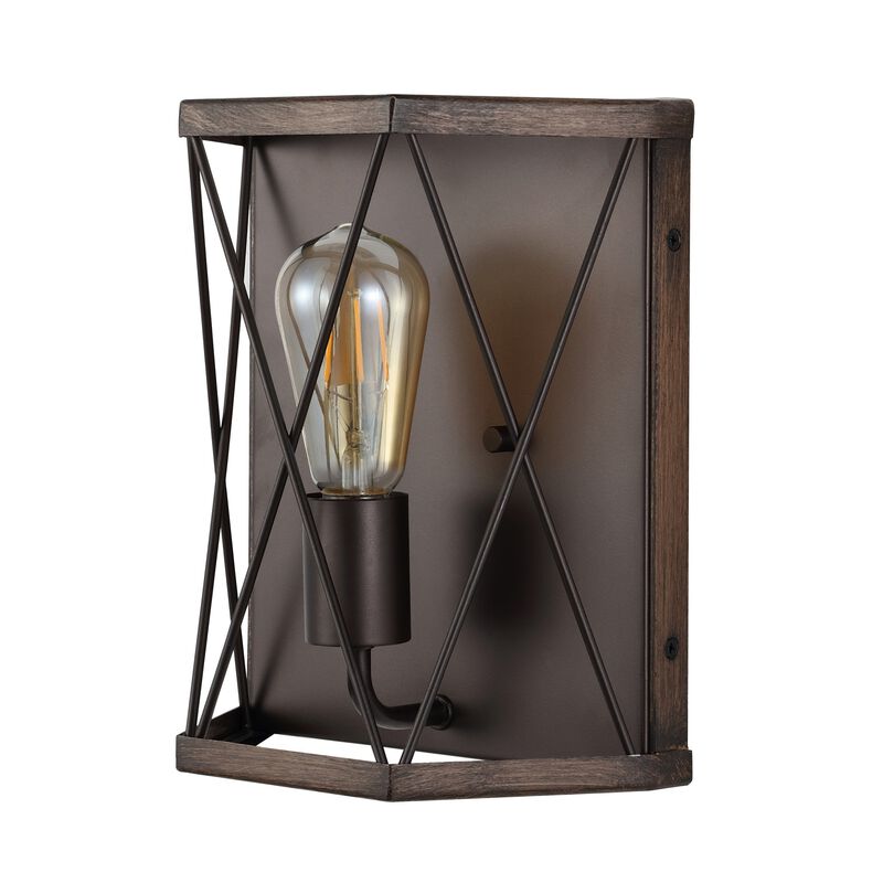Liam 1-Light Rustic Farmhouse Iron LED Sconce