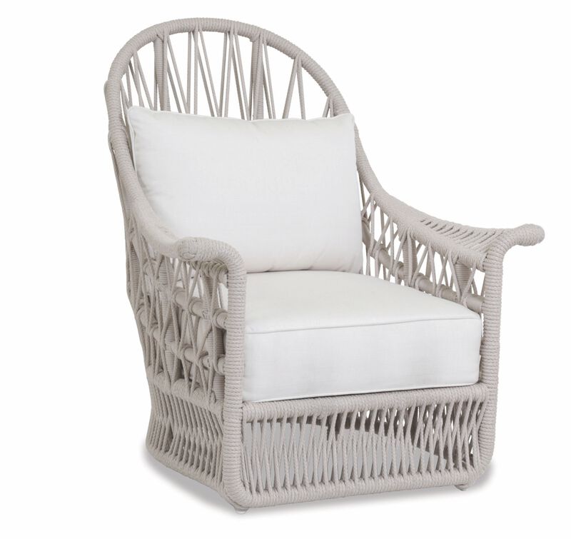 Dana Rope Wing Chair in Linen Canvas w/ Self Welt
