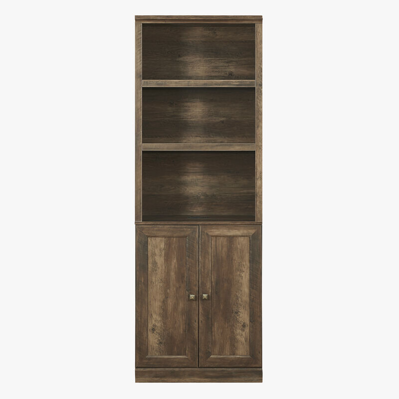 Merax Rustic Bookshelf with USB Port and 3 Open Shelves
