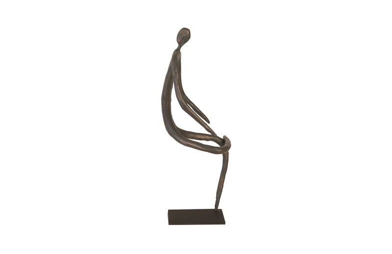 Abstract Leg Folded Figure on Metal Base