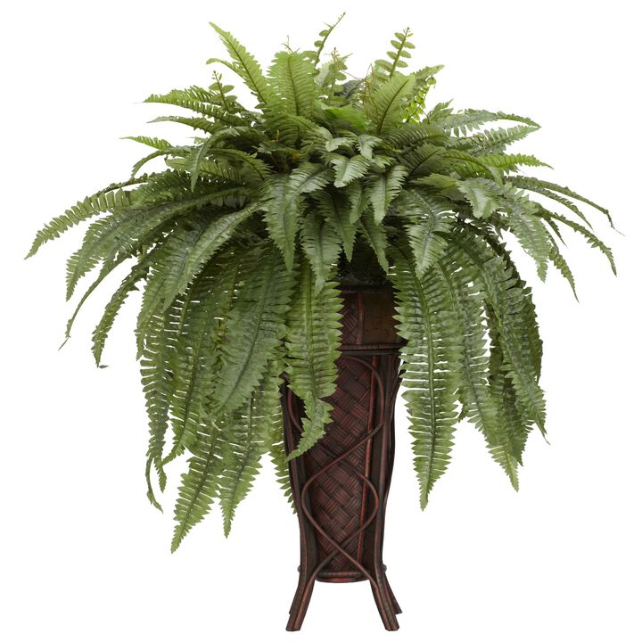 Hivvago Boston Fern w/Stand Silk Plant