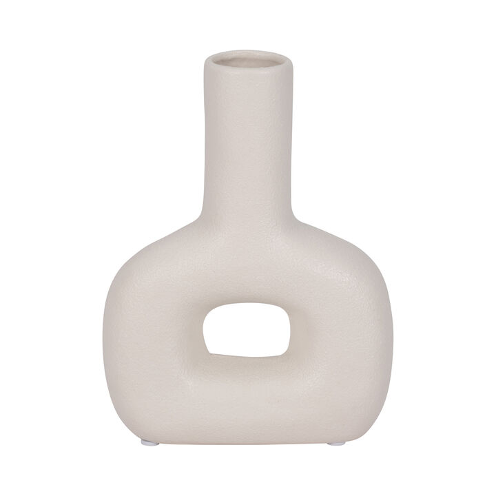 8" Ivory Dolomite Cut-Out Vase