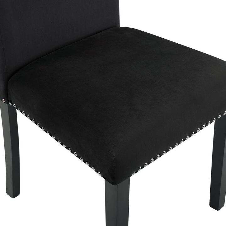 New Classic Furniture Furniture Celeste 5-Pc Faux Marble Round Dining Set  4 Chair-Black