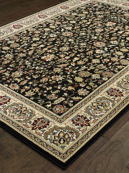 Kashan 1'10" x 3' Black Rug