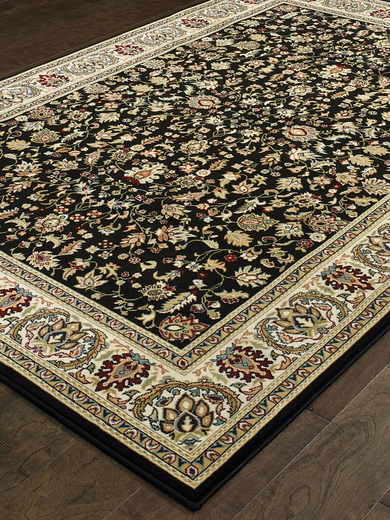 Kashan 3'10" x 5'5" Black Rug