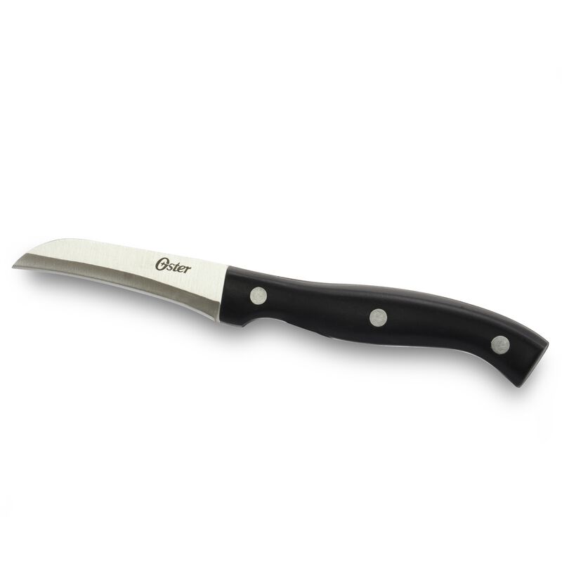 Oster Winstead 22 Piece Stainless Steel Cutlery Set with Black Handles and Wooden Block