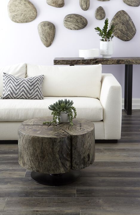Clover 28" Coffee Table on Metal Base