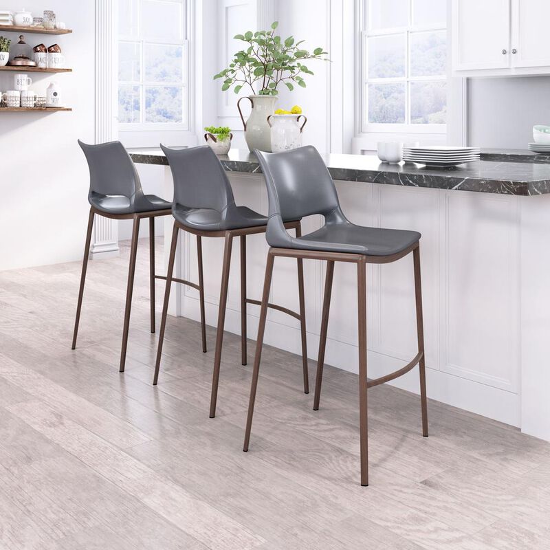 Belen Kox Ace Bar Chair (Set of 2), Dark Gray & Walnut, Belen Kox