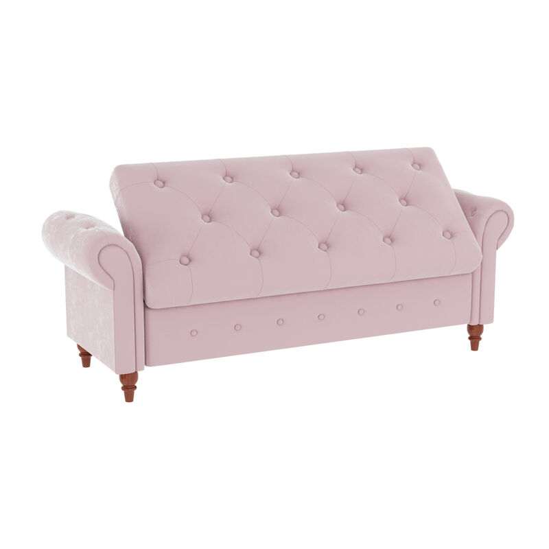Bed Bench Pink Velvet