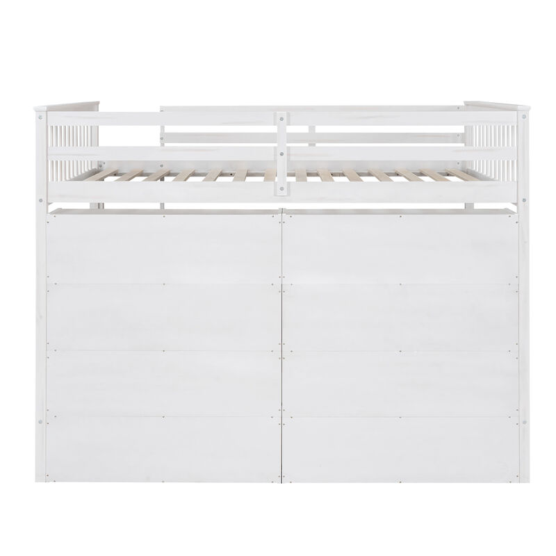 Merax Loft Bed with 8 Open Storage Shelves and Ladder