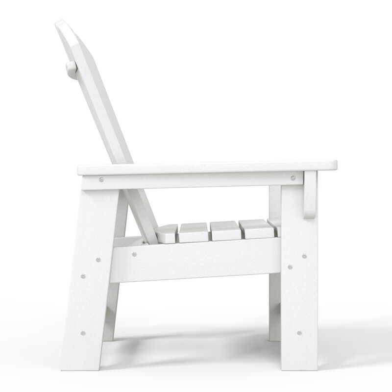 WestinTrends 2-Piece Kids Outdoor HDPE Adirondack Chair With Square Side Table Set