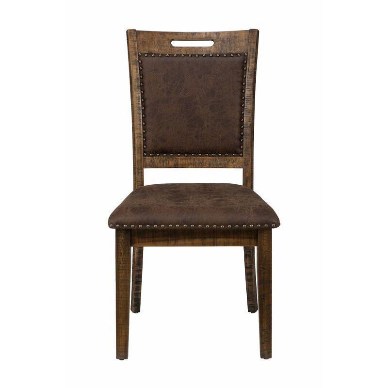 Jofran Cannon Valley Distressed Industrial Upholstered Back Dining Chair (Set of 2)