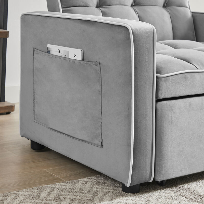 Adjustable Folding Sofa Bed Chair - Grey