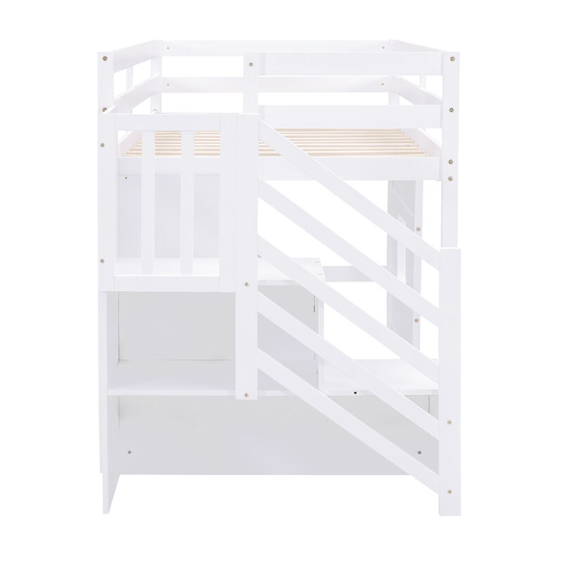 Merax Loft Bed with Storage Staircase