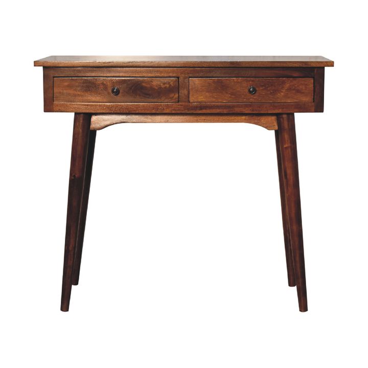 Artisan Furniture solid Wood Chestnut Hallway 2 Drawer Console Table