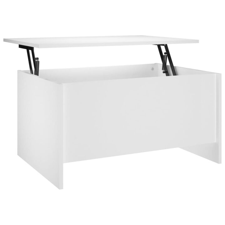 vidaXL Lift Top White Coffee Table - Modern Design Rectangular Table for Living Room, Made from Engineered Wood