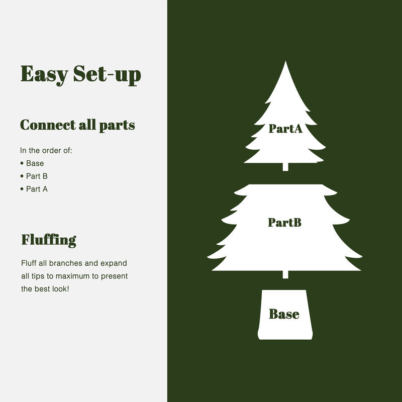 LuxenHome 5.5Ft Flocked Full Artificial Christmas Tree Potted