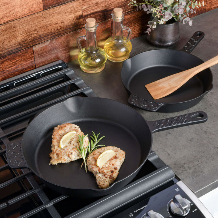 Spice by Tia Mowry Savory Saffron Preseasoned 10 Inch Cast Iron Skillet